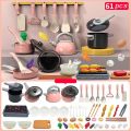 28/61/71/86pcs Real Cooking Toy Pretend Play Play Kitchen Accessories Set Cooking Game Set Pretend Food Pretend Play Cooking Toys Mini Plastic Simulation Cooking Toys Toddlers-Kids. 