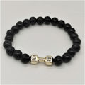Classic Natural Black Dumbbell Bracelet for Men. 