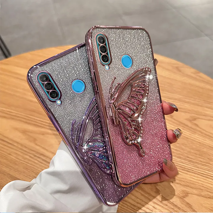 New%20Phone%20case%20Huawei%20P30%20/%20P30%20Lite%20/%20P30%20Pro%20Shiny%20Plating%20Quicksand%20Drilling%20Butterfly%20Holder%20Phone%20Case%20Clear%20Silicone%20-%20Image%202