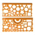 Plastic Templates Drawing Geometric Shape Rulers Triangle Circle Drawing for Student Kid Ruler Set (2 pcs, Random Color).