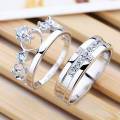 Lovers Women'S Men'S Boy Open Zircon Plated Adjustable Couple Ring - Ring S.