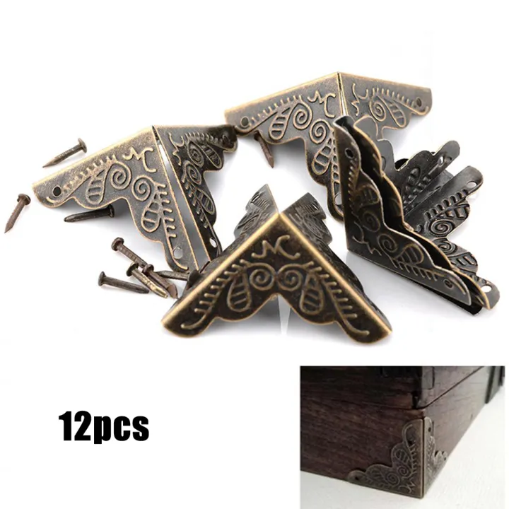 12pcs%20Angle%20Bracket%20Corner%20Protector%20Corner%20Code%20Decorative%20Bracket%20Corner%20Fittings%20With%20Screws%20Jewel%20Box%20Picture%20Frame%20Retro%20-%20Image%202