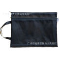 A4 double-layer transparent mesh document bag, hand zipper bag, conference information file bag, student storage bag, printing.