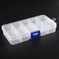 2X 10 Compartment Plastic Storage Box Transparent for Pearl Pin Jewelry Tools Small Accessories. 