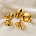 Chunky Rings Set Irregular Shape Gold Plated Rings 18K PVD Stainless Steel Ring For Women. 