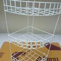 "White Finish 3-Step Triangle Corner Storage Rack – Durable Iron, Easy to Install, Hanging Kitchen Organizer – 1 Pc".