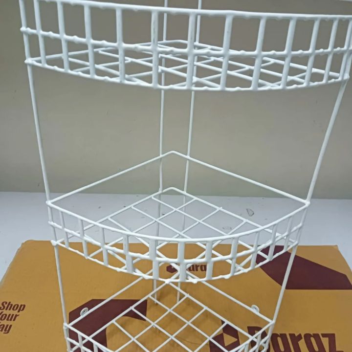 "White%20Finish%203-Step%20Triangle%20Corner%20Storage%20Rack%20%E2%80%93%20Durable%20Iron,%20Easy%20to%20Install,%20Hanging%20Kitchen%20Organizer%20%E2%80%93%201%20Pc"%20-%20Image%203