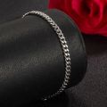 100% 925 Sterling Silver Cuban Link Chain Bracelet Men 3MM 4MM 5MM 6.3. 