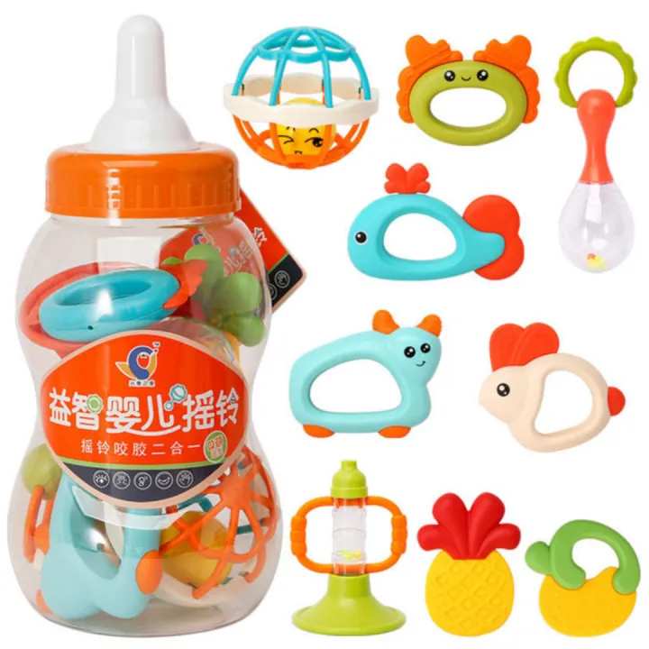 Soft%20glue%20Dumbbell%20Baby%20Hand%20Teether%20With%20jhunjhuni%20CN%20-1pcs%20-%20Image%203