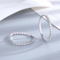 S925 Sterling Silver 39mm Big Circle Hoop Earrings For Women Fashion Wedding Fine Jewelry C Hoop Earring. 