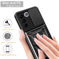 PlusCase for Vivo V27e Phone Casing Slide Lens Armor Case Shockproof Stand Holder Camera Protect Back Cover. 