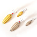 2 pcs Luya bait sequins remote cast shell spoon type iron plate sequins fake bait blood trough feather hook 5g /10g/ 20g.