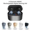 USB Rechargeable Digital 4 Channels Hearing Aid 5 Colours Invisible Hearing Aids SR41 Adjustable Sound Amplifier SR41-Black-Left. 
