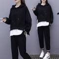 Junior High School Student Loose plus Size Women's Clothing Sportswear2022Spring and Autumn FatmmHip-Hop Pullover Girl Set. 