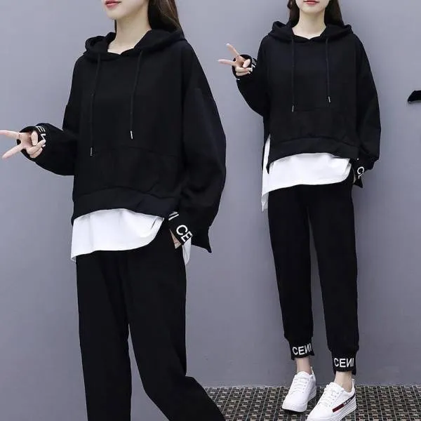 Junior%20High%20School%20Student%20Loose%20plus%20Size%20Women's%20Clothing%20Sportswear2022Spring%20and%20Autumn%20FatmmHip-Hop%20Pullover%20Girl%20Set%20-%20Image%203