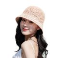 Ladies Bucket Hat Stylish Patchwork Stripes Papyrus Summer Hat Anti-sun Cool Fashion Bucket Hat Lady Sun Hat Outdoor Supply.