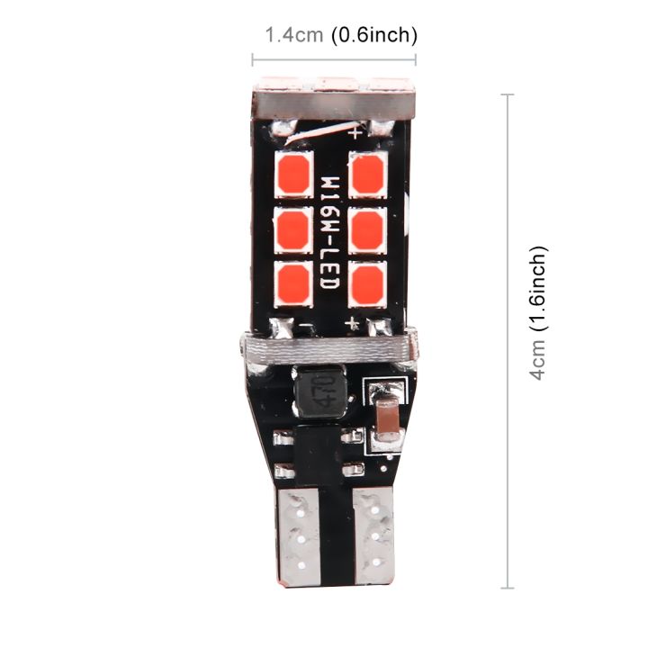 (New)2%20PCS%20T15%203W%20Red%20Light%20300LM%20SMD%202835%20LED%20Car%20Rear%20Fog%20Lamp%20/%20Backup%20Light%20for%20Vehicles,%20DC%2012V%20-%20Image%206
