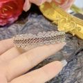 Italian lace two-tone gold diamond ring Blatty counter with black gold open bracelet bracelet women.