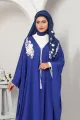 Hiba Royal Blue Cherry Georgette Abaya Women 1122 000061. 