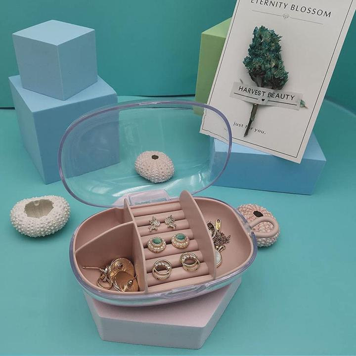 Oval Multi Compartment Jewelry Box Small Jewelry Organizer