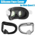 Silicone Face Cover for Meta Quest 3 Glasses Replacement VR Face Connector Protective Cover Sweatproof Blackout Eye Mask.