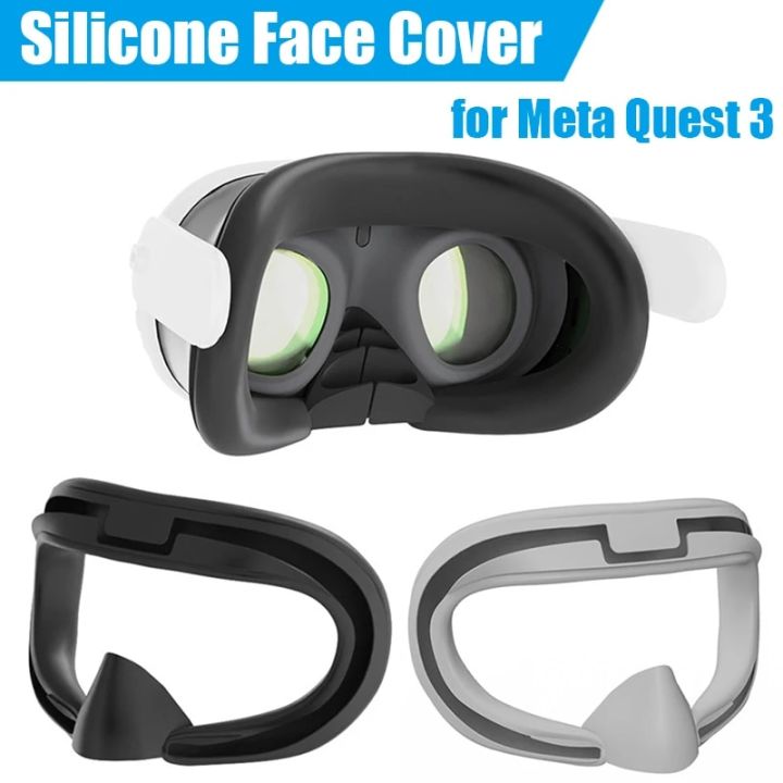 Silicone Face Cover for Meta Quest 3 Glasses Replacement VR Face Connector Protective Cover Sweatproof Blackout Eye Mask
