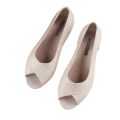 Heli shark sandals women's summer new bag heel single shoes fish mouth block heel flat casual wear solid color fashion sandals.