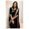 Half Silk Joba Saree for Women - Black Color Muslin Saree - Fashionable and Comfortable Outfit - Suitable for Any Season. 