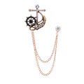 Naval Rudder Anchor Chain Brooch Men's Lapel Pin Metal Brooch Fashion Accessories.