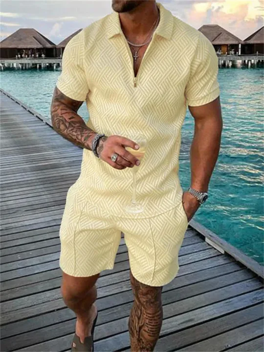 2023%20New%20Summer%20Men's%20Shorts%20Set%20Short%20Sleeve%20Zip%20Polo%20Shirt%20Street%20T-shirt%20Two%20Piece%20Casual%20Sportswear%20Dislikelike%20-%20Image%202