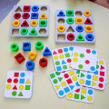 New Kids Geometric Shape Color Matching Puzzle Baby Montessori Educational Learning Toys For Children Interactive Battle Game. 