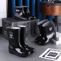Zhengli Men's Rain Boots High-Top Short Rain Boots Waterproof Non-Slip Thickened Pouch Acid and Alkali Resistant Extra High Rain Shoes Labor Protection Rubber Boots. 