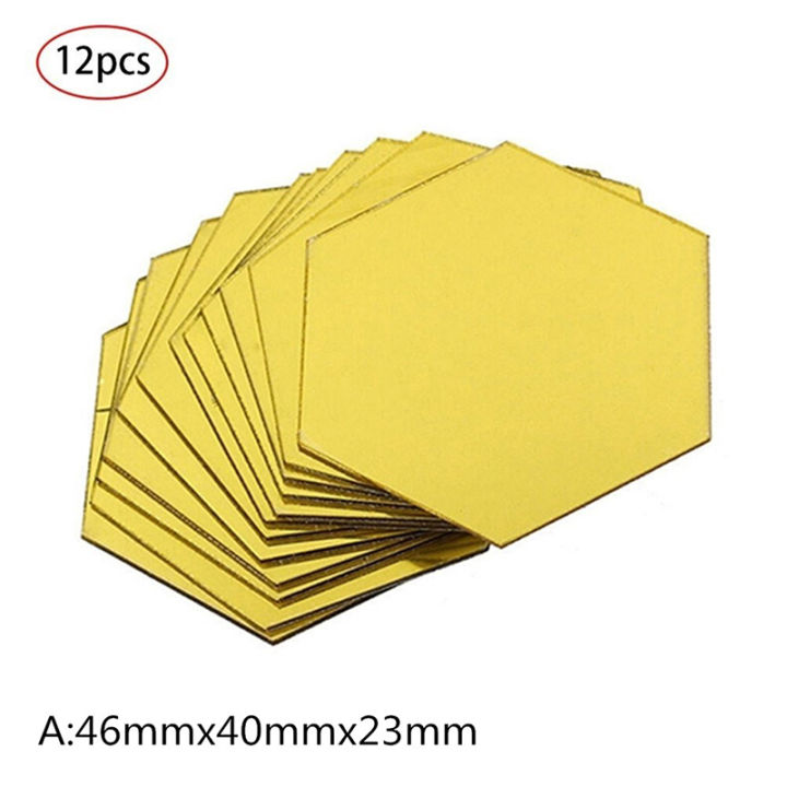 12Pcs%20Hexagonal%20Frame%20Stereoscopic%20Mirror%20Wall%20Sticker%20Decoration%20Podazz%20-%20Image%205