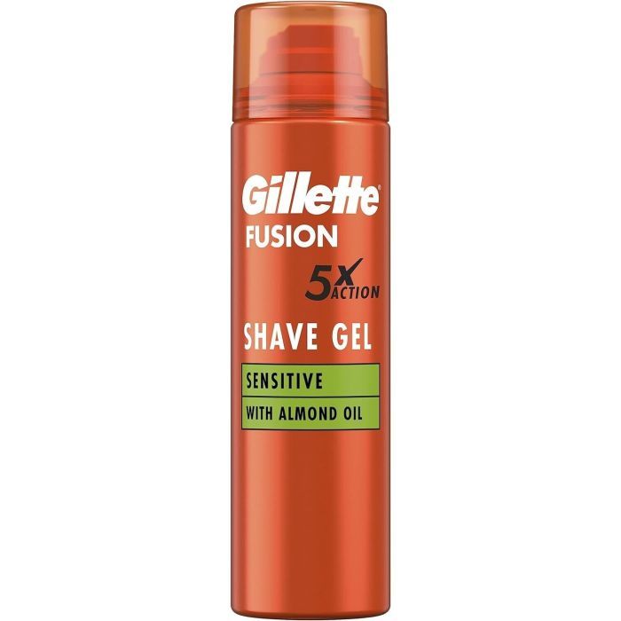 Gillette Fusion 5X Action Sensitive Men's Shaving Gel With Almond Oil 200ml