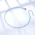 LUXUSTEEL Bohemian Green Blue Yellow Beads Chain Anklets Stainless Steel Summer Ankle Bracelet Body Jewelry Gifts For Women Girl. 