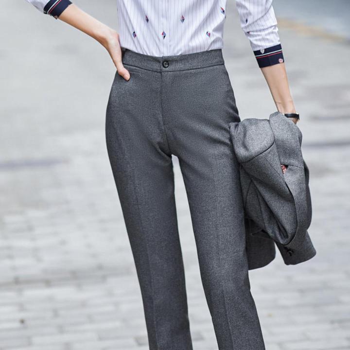 Gray Suit Pants Women's Business Wear Spring and Autumn New Slim