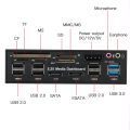 Multi-Function USB 3.0 Hub eSATA SATA Port Internal Card Reader PC Dashboard Media Front Panel Audio for SD MS CF TF M2 MMC Memo. 