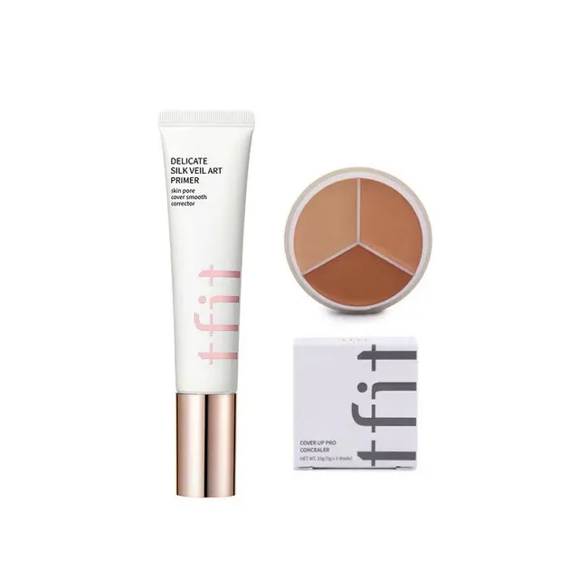 Korea%20TFIT%20Makeup%20Base%20Face%20Primer%203-color%20Concealer%20Palette%20Invisible%20Pore%20Light%20Oil-Free%20skin%20cover%20smooth%20Foundation%20Cosmetic%20-%20Image%208