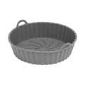 Air Fryer Silicone Baking Tray grey color.
