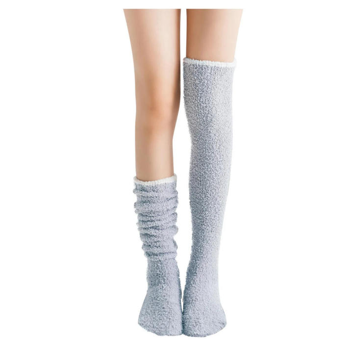 Long%20Fuzzy%20socks%20Warm%20Uniform%20White%20Over%20knee%20socks%20High%20Solid%20Thigh-high%20socks%20for%20Winter%20Home%20Casual%20Women%20Comfort%20-%20Image%207