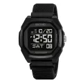 SKMEI 2495 Dual Time Waterproof Digital Sports Watch for Men – Multifunctional Electronic Wristwatch - Black Nylon. 