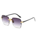 2023 New Rimless Women's Sunglasses Fashion Gradient Lenses Sun glasses Lady Vintage Alloy Legs Classic Designer Shades UV400.