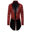 Men’ s Suit, Sequins Turn-Down Collar Long Sleeve Swallow-Tailed Coat for Men, S/M/L/XL/XXL.