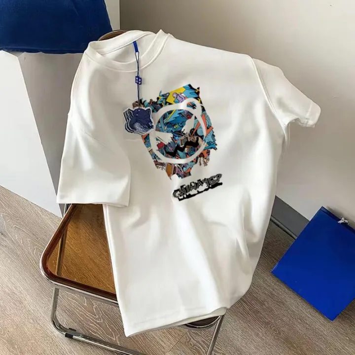 200Gram%20Printing%20round%20Neck%20All-Matching%20Pure%20Cotton%20American%20Retro%20Short%20SleeveTT-shirt%20Baby%20Boy%20and%20Girl%20Summer%20Fashion%20Loose%20Korean%20Style%20Couple%20-%20Image%202