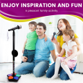 Kids Microphone With Light Stand Toy, black. 