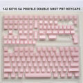142 Keys SA Profile Marble Themed Double Shot PBT Keycaps Milk White Translucent Keyboard Keycaps for MX Switches Gamer Keyboard.