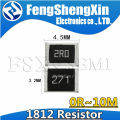 100pcs 1812 5% SMD chip resistor 0 ohm ~ 10M ohm resistors 0R 10R 33R 100R 220R 330R 470R 1K 4.7K 10K 100K 220K 330K 470K 680K 1M. 