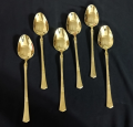 Premium Royal Gold Stainless Steel Serving Spoon Set – 8 Inch (6 Pieces). 
