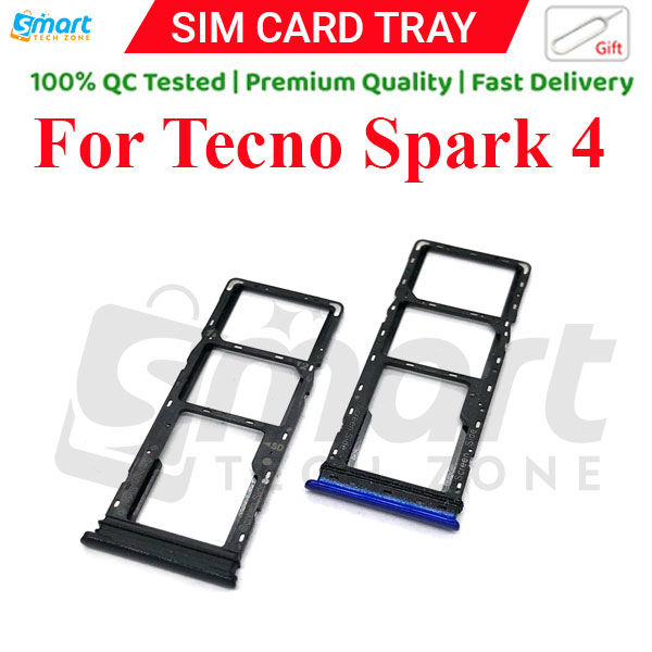 Tecno Spark 4 Sim Tray Micro SD Card Slot with Sim Ejector Pin Replacement Part