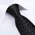 2023 New Black And White Dot Formal Business For Men Silk Polyester Wedding Party Men Suits Groom Accessories Man. 